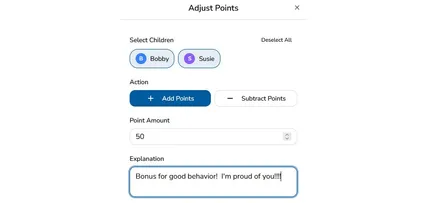 New Feature: Manually Add & Subtract Points