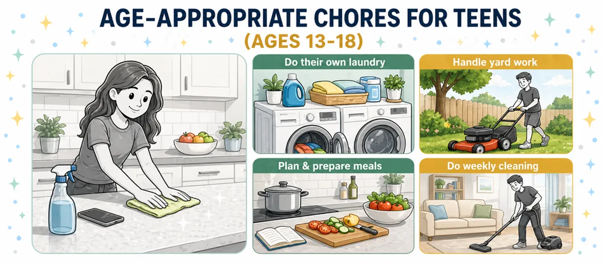 Age-Appropriate Chores for Teens (Ages 13+)