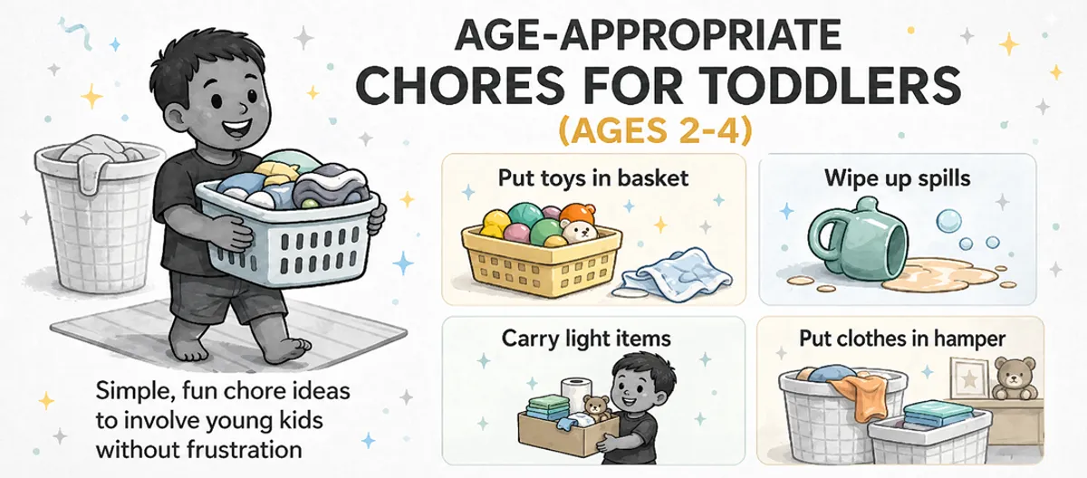 Age-Appropriate Chores for Toddlers (Ages 2–4)