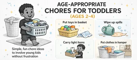 Age-Appropriate Chores for Toddlers (Ages 2–4)