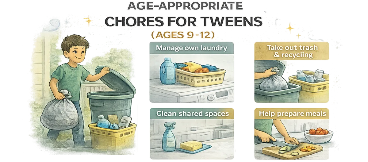 Age-Appropriate Chores for Tweens (Ages 9–12)