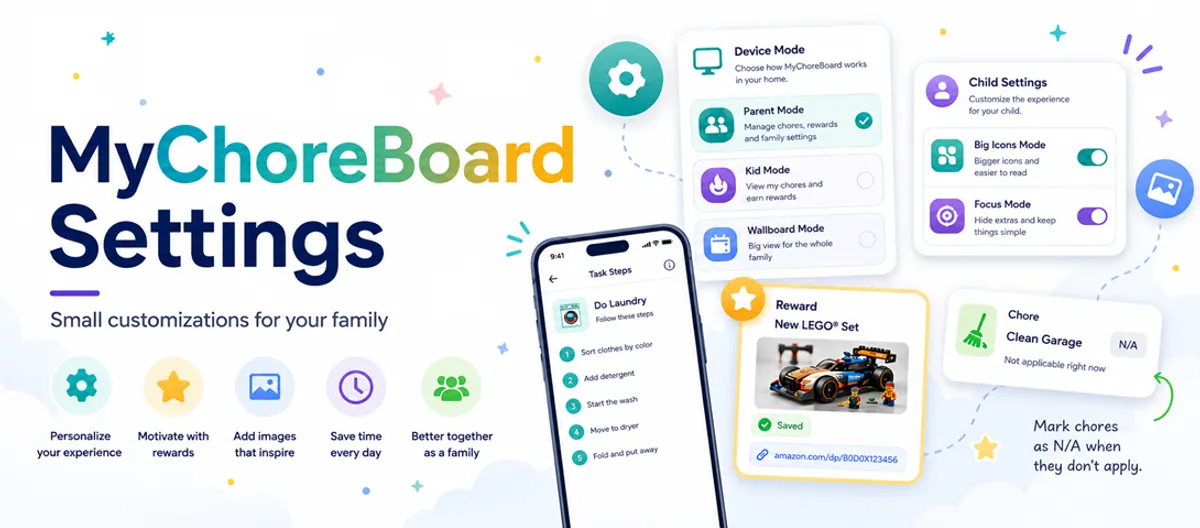 MyChoreBoard Settings: Small Customizations for Your Family