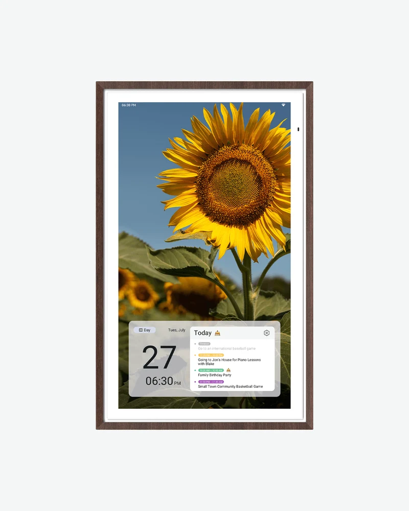 ApoloSign 27-inch 4K digital family calendar in dark oak