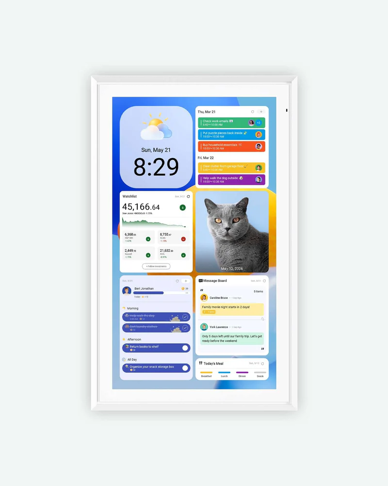 ApoloSign 27-inch digital family calendar in teak