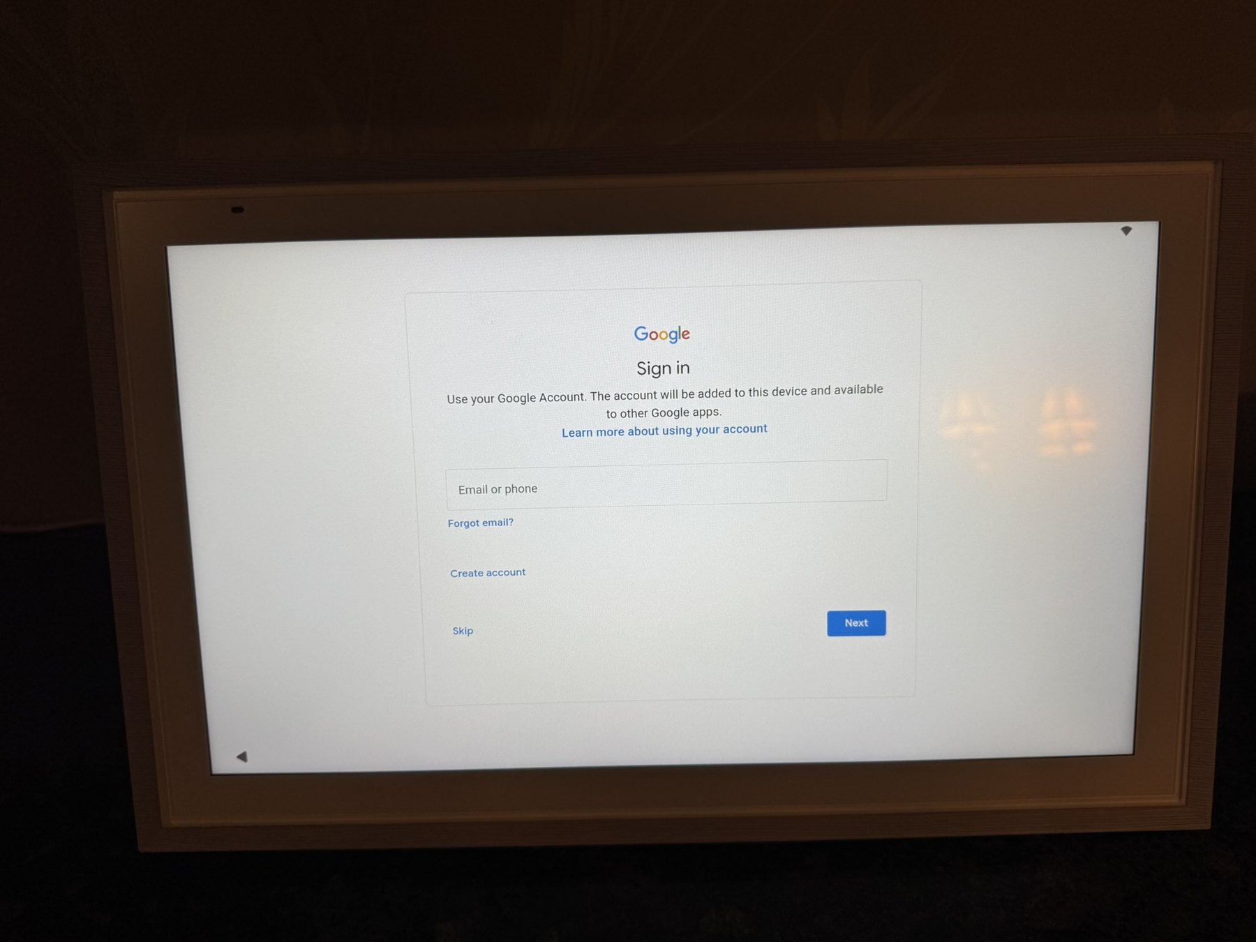 Google account sign-in during ApoloSign setup